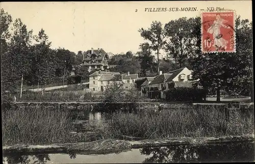 Ak Villiers-sur-Morin Seine et Marne, vue partielle du village