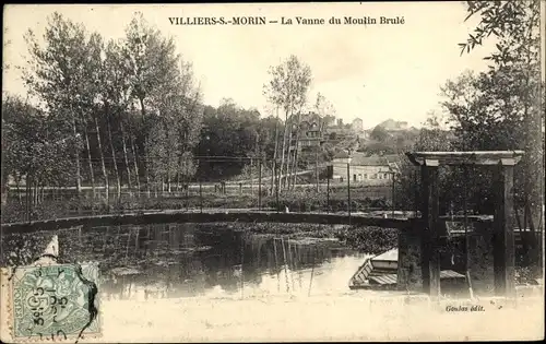 Ak Villiers-sur-Morin Seine et Marne, La Vanne du Moulin Brulé