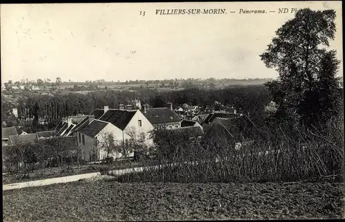 Ak Villiers-sur-Morin Seine et Marne, Panorama du village