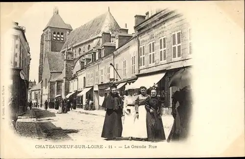 Ak Chateauneuf sur Loire Loiret, La Grande Rue