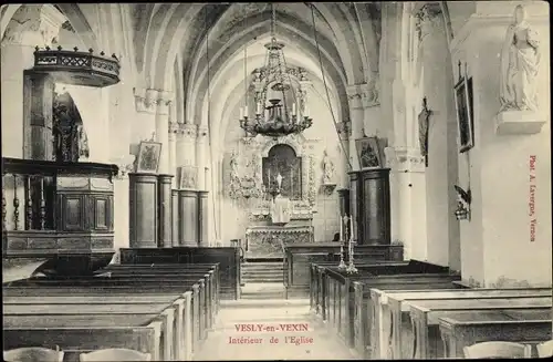 Ak Vesly en Vexin Eure, Intérieur de l´Église