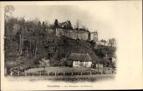 Ak Tillières Eure, Remparts du Château