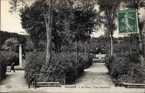 Ak Sceaux Haut de Seine, Le Parc, vue Intérieure