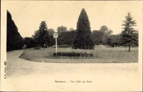 Ak Sceaux Haut de Seine, Allée du Parc
