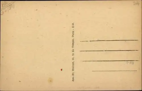 Ak Chatenay Hauts-de-Seine, La Mairie, vue de face, escalier