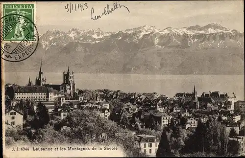 Ak Lausanne Kanton Waadt, Panorama, les Montagnes de la Savoie
