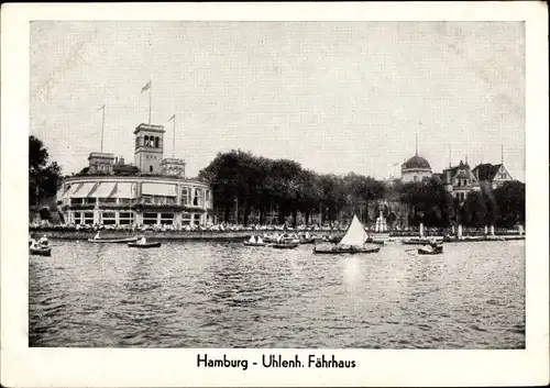 Ak Hamburg Nord Uhlenhorst, Fährhaus, Segelboot