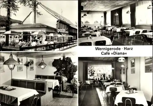 Ak Wernigerode am Harz, HOG Café Diana, außen und innen