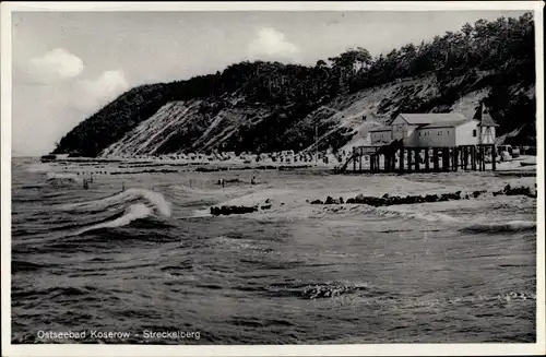 Ak Ostseebad Koserow auf Usedom, Streckelberg, Strandleben
