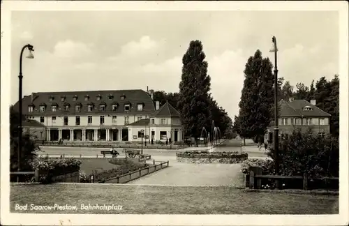 Ak Bad Saarow Pieskow Kreis Oder Spree, Bahnhofsplatz