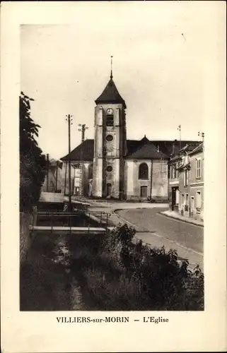 Ak Villiers-sur-Morin Seine et Marne, L'Eglise, vue générale