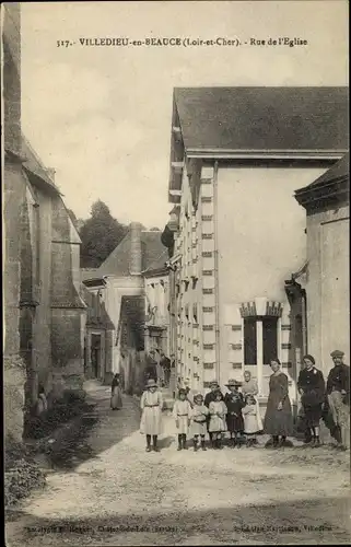 Ak Villedieu en Beauce Loir et Cher, Rue de l´Église