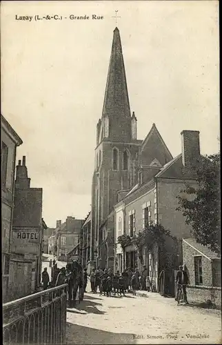 Ak Lunay Loir et Cher, Grande Rue