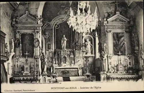 Ak Montfort sur Risle Eure, Intérieur de l´Église