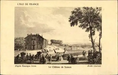 Künstler Ak Rouargue frères, Sceaux Haut de Seine, Château, dessin historique