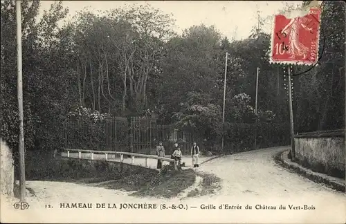 Ak Rueil Hauts-de-Seine, Hameau de La Jonchère, Grille d'Entrée du Château du Vert Bois