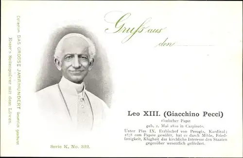 Ak Papst Leo XIII., Giacchino Pecci