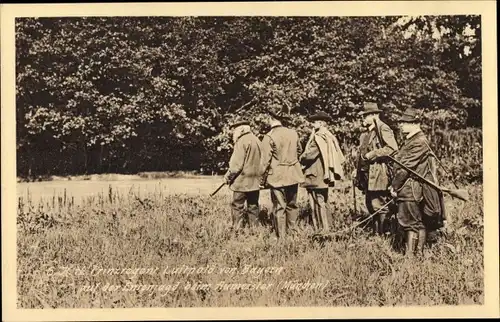 Ak Prinzregent Luitpold von Bayern auf der Entenjagd beim Aumeister