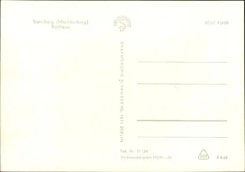 Ak Sternberg in Mecklenburg Vorpommern, Rathaus