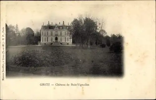 Ak Gretz-Armainvilliers Seine et Marne, Château de Bois Vignolles, vue de face