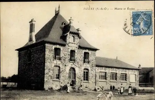 Ak Nozay Essonne, Mairie et Écoles