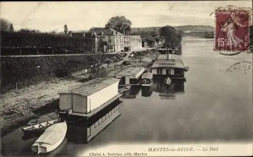 Ak Mantes sur Seine Yvelines, Le Port