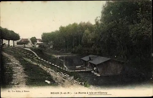 Ak Meaux Seine-et-Marne, La Marne à Isle et Villenoy