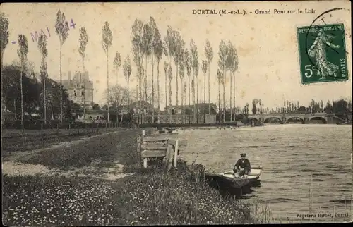 Ak Durtal Maine et Loire, Grand Pont sur le Loir