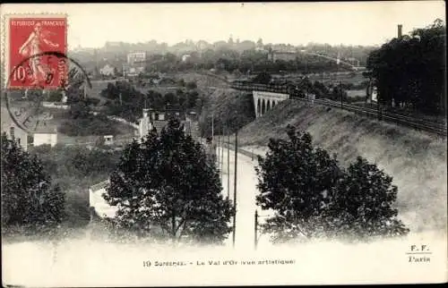 Ak Suresnes Hauts de Seine, Le Val d'Or, vue artistique