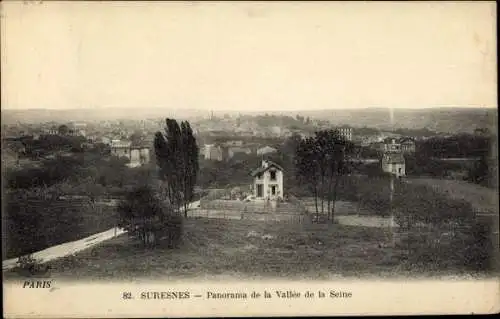 Ak Suresnes Hauts de Seine, Panorama de la Vallée de la Seine