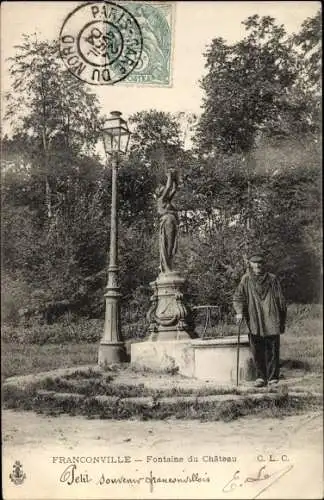 Ak Franconville Val d Oise, Fontaine du Château