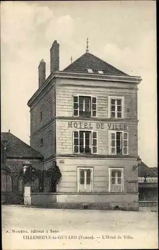 Ak Villeneuve la Guyard Yonne, Hôtel de Ville