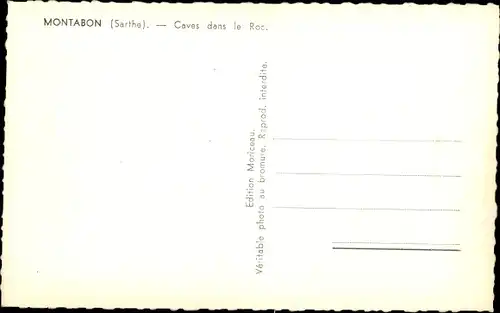 Ak Montabon Sarthe, Caves dans le Roc