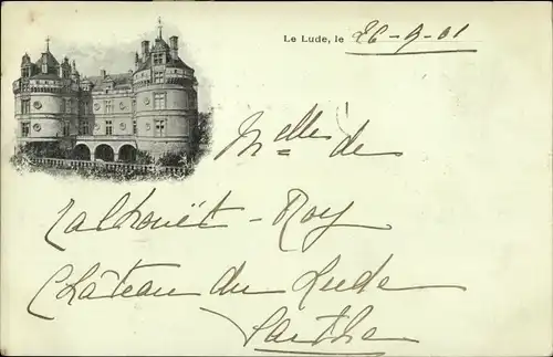 Ak Le Lude Sarthe, Le Chateau