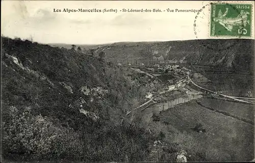 Ak Mancelles Sarthe, Saint Leonard des Bois, Vue Panoramique