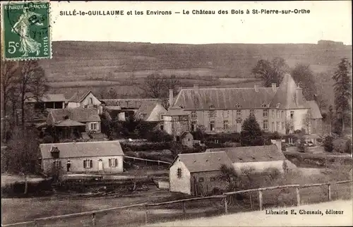 Ak Sillé Plage Sillé-le-Guillaume Sarthe, Le Chateau des Bois a St Pierre sur Orthe