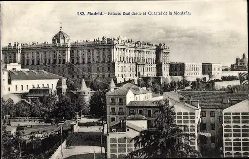 Ak Madrid, Palacio Real desde el Cuartel de la Montafia