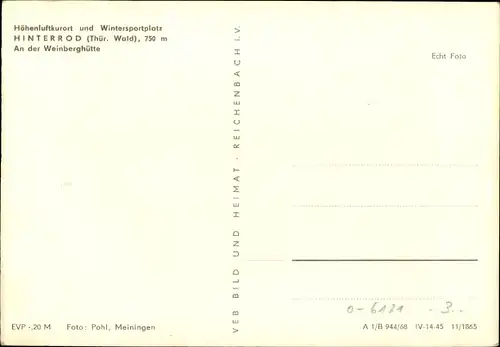 Ak Hinterrod Eisfeld Thüringen, An der Weinberghütte