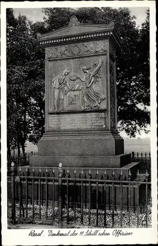 Ak Wesel am Niederrhein, Denkmal der 11 Schillschen Offiziere
