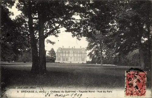 Ak Orchaise Loir-et-Cher, Château du Guerinet, Facade Nord, Vue du Parc