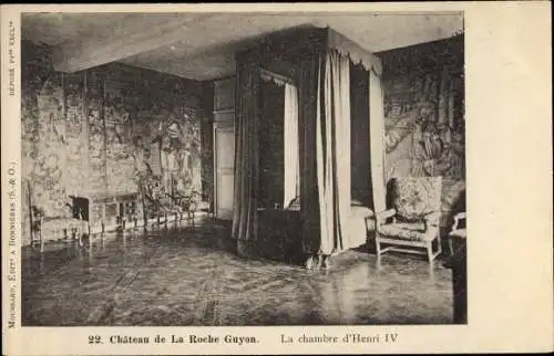 Ak La Roche Guyon Val d’Oise, Château, Chambre d´Henri IV