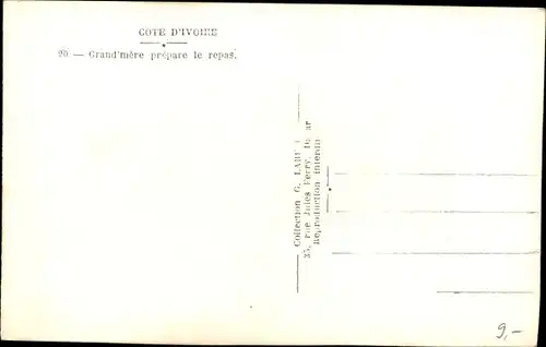 Ak Elfenbeinküste, Grand'mere prepare le repas