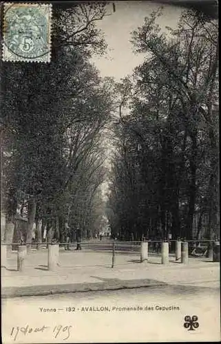 Ak Avallon Yonne, Promenades des Capucins