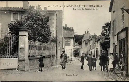 Ak La Mothe Saint Héray Deux Sèvres, Rue du Grand Logis