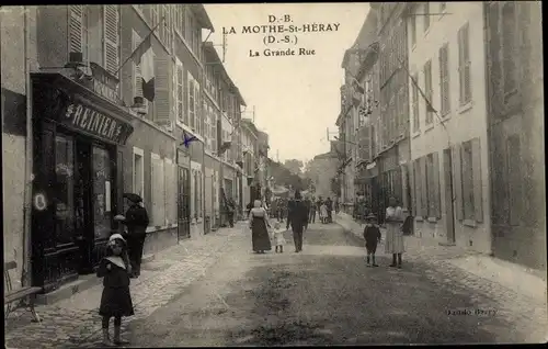 Ak La Mothe Saint Héray Deux Sèvres, La Grande Rue