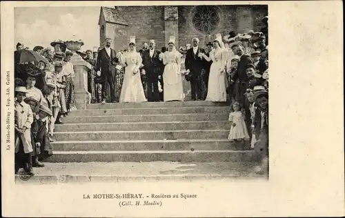 Ak La Mothe Saint Héray Deux Sèvres, Rosières au Square