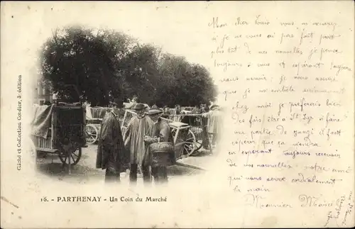 Ak Parthenay Deux Sèvres, Un Coin du Marché