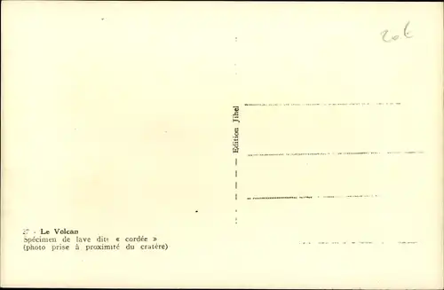Ak Hell-Bourg Reunion, Le Volcan, Specimen de lave dite cordee