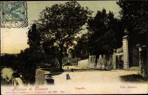 Ak Rapallo Liguria, Villa Baratta