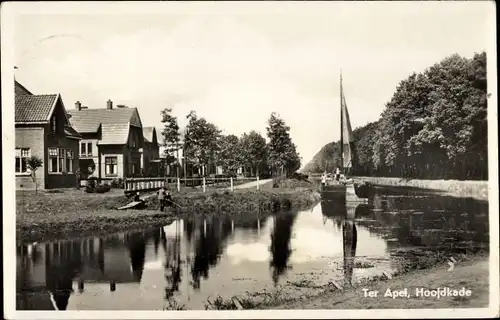 Ak Ter Apel Groningen Hoofdkade, Binnenschiffe